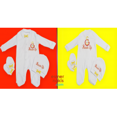 GS Logo ve İsim İşlemeli Bebek Tulum Seti